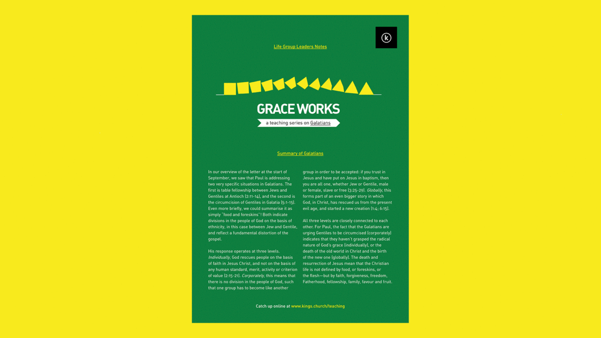Grace Works: Life Group Notes